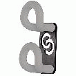1 BIPATÈRE CCE PAR LOT DE 4 LONGUEUR 5,5 CM ALU/NOIR