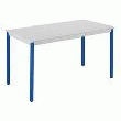 TABLE MULTIFORME CLASSIQUE RECTANGLE GRIS CLAIR PIEDS BLEU