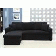 CANAPE - C2004 CANAPÉ D'ANGLE DROIT CONVERTIBLE NOIR