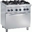 CUISINIÈRE 4 FEUX MFG 740 AVEC FOUR ÉLECTRIQUE À CONVECTION GN 1/1