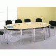 TABLE HÊTRE/CHROMÉ RECTANGULAIRE PIEDS VÉRINS