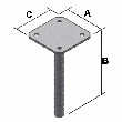 PIED DE POTEAU SIMPLE PLATINE 90/90 : SIMPSON STRONG PPSP90