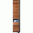 LE CLASSEUR BOIS MÉLAMINÉ À CLAPETS ABATTANTS 10 CASES - MERISIER/ANTHRACITE