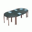 TABLE MULTIFORME 1/2 RONDE NOIRE 120 X 60 CM PIÈTEMENT NOIR