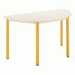 TABLE MULTIFORME CLASSIQUE DEMI-LUNE BEIGE PIEDS JAUNE