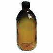 FLACONS RONDS EN VERRE AVEC GOULOT ÉTROIT À VIS JAUNE 500 ML - LELABORANTIN - 713299TS