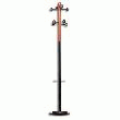 UNILUX PORTEMANTEAU BOIS 8 PATÈRES MONOBLOCS ET PORTE-PARAPLUIE NOIR MERISIER H175 CM