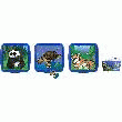LOT DE 3 PUZZLES PLASTIQUES COLORIS BLEU