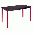 TABLE MULTIFORME RECTANGLE NOIRE 120 X 60 CM PIÈTEMENT ROUGE