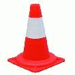 CÔNE DE SIGNALISATION ORANGE/BLANC 30CM.