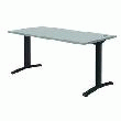 TABLE DROITE ADJUST 120X80 PLATEAU GRIS CLAIR PIET ANTH AJUSTABLE.
