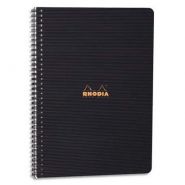 CAHIER MEETINGBOOK RHODIA SPIRALE - 16X21CM - 160 PAGES PRÉ-IMPRIMÉES - NOIRE POLYPRO