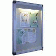 Vitrine ALUDRA fond liège 6 feuilles coloris: Metal+ ECLAIRAGE