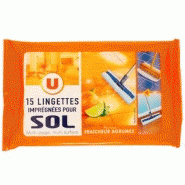 U LINGETTES POUR SOL FRAÎCHEUR AGRUMES X 15