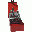 COFFRET DE 14 TARAUDS MACHINE DROITS DE M3 À M12, HSS, ISO R529 ET 7 FORETS EXTRA COURTS DIN 1897