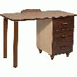 LE BUREAU-COMMODE LIGNE ANTHÉA CCE 3 TIROIRS STUCCO PAPRIKA/HÊTRE NATUREL