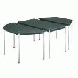 Table De Reunion Trapeze Frene Pieds Ronds Noirs