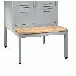 SOCLE BANC BOIS SIMPLE FACE POUR VESTIAIRES 2 CASES INDUSTRIE SALISSANTE