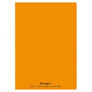 CAHIER PIQÛRE COUVERTURE POLYPROPYLÈNE COLORIS ORANGE - 96 PAGES - 17X22 CM - GRANDS CARREAUX
