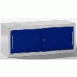 ARMOIRE À PORTES COULISSANTES AVEC POIGNÉE - REHAUSSE POUR ARMOIRE, LARGEUR ARMOIRE 1200 MM H X L X P 500 X 1200 X 500 MM, GRIS CLAIR RAL 7035 / BLEU OUTREMER RAL 5002