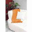 COUVERTURE - EDREDON - PLAID SOLEIL D OCRE PLAID POMPONS 110X130 ORANGE
