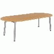 TABLE DE REUNION OBLONG 210 HETRE/PIEDS ALU.