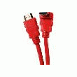 CORDON HDMI HIGHSPEED ETHERNET BRASSAGE COUDE - ROUGE 0,50M