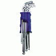 JEU DE 9 CLÉS MÂLES COUDÉES TAMPER TORX, TORX À TROU AVEC POIGNÉE SUPPORT EN T