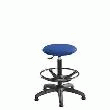 TABOURET HAUT OFFICE TISSU BLEU