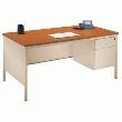 Bureau 160X80 Merisier/Beige + 1 Caisson 3T Beige
