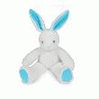 LAPIN PANTIN PELUCHE BLEU BARCAROLLE 35CM  LAPIN