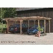 KARIBU CARPORT 2 PLACE EN BOIS 387 X 527 X 229 CM
