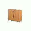 ARMOIRE BASSE MATERNELLE LIGNE MARINE MÉLAMINÉ BEIGE
