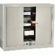 ARMOIRE MONOBLOC À RIDEAUX POLYPRO CCE LARGEUR 100 CM HAUTEUR 102 CM GRIS