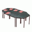 TABLE MULTIFORME TRAPÈZE NOIRE 120 X 60 CM PIÈTEMENT BRUN