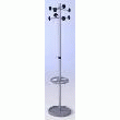 PORTEMANTEAU COLORIS ALUMINIUM - HAUTEUR X Ø 1750 X 360 MM, 8 PATÈRES EN PLASTIQUE COLORIS PATÈRES NOIR