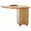 LE BUREAU-COMMODE LIGNE ANTHÉA CCE 4 TIROIRS SANS PIEDS STUCCO PAPRIKA/HÊTRE NATUREL
