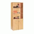 BIBLIOTHÈQUE BUREAU COLORIS HÊTRE 2 PORTES BASSES 4 TABLETTES