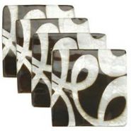 JEU DE 4 SOUS-VERRES CAPICE DÉCOR MARRON