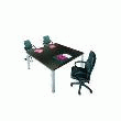 Quorum bureau carré 4 pieds L160 chêne clair