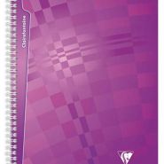 CAHIER À SPIRALES CLAIREFONTAINE  - 17 X 22 CM - 180 PAGES 90 G- COUVERTURES PP 5/10° - GRANDS CARREAUX - COLORIS ASORTIS