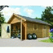 GARAGE EN BOIS PEFC 20,78M², MADRIERS 40MM KARIBU GARAGE BOIS