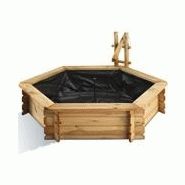 BASSIN HEXAGONAL EN BOIS FSC TOKYO BASSIN PRÉFORMÉ, KIT BASSIN