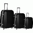 SET DE 3 VALISES TROLLEY - HAUTEUR 50/60/71 CM - COLORIS NOIR