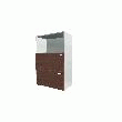 ARMOIRE MI-HAUTE 2 TIROIRS DOSSIERS SUSPENDUS WENGÉ/BLANC NY, LARGEUR : 86 CM
