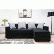 CANAPE - BRIXTON CANAPÉ CONVERTIBLE D'ANGLE DROIT NOIR