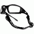 LUNETTE TRACKER OCULAIRES INCOLORES ANTIBUÉE ANTIRAYURE AVEC TRESSE RÉGLABLE.
