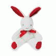 LAPIN PANTIN PELUCHE ET VELOURS ROUGE GRENAT  35CM