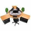 ILOT DE TRAVAIL INFORMATIQUE \ AMI-ROND\ , VERSION SECONDAIRE 4 POSTES