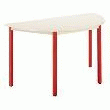 TABLE MULTIFORME CLASSIQUE DEMI-LUNE BEIGE PIEDS ROUGE